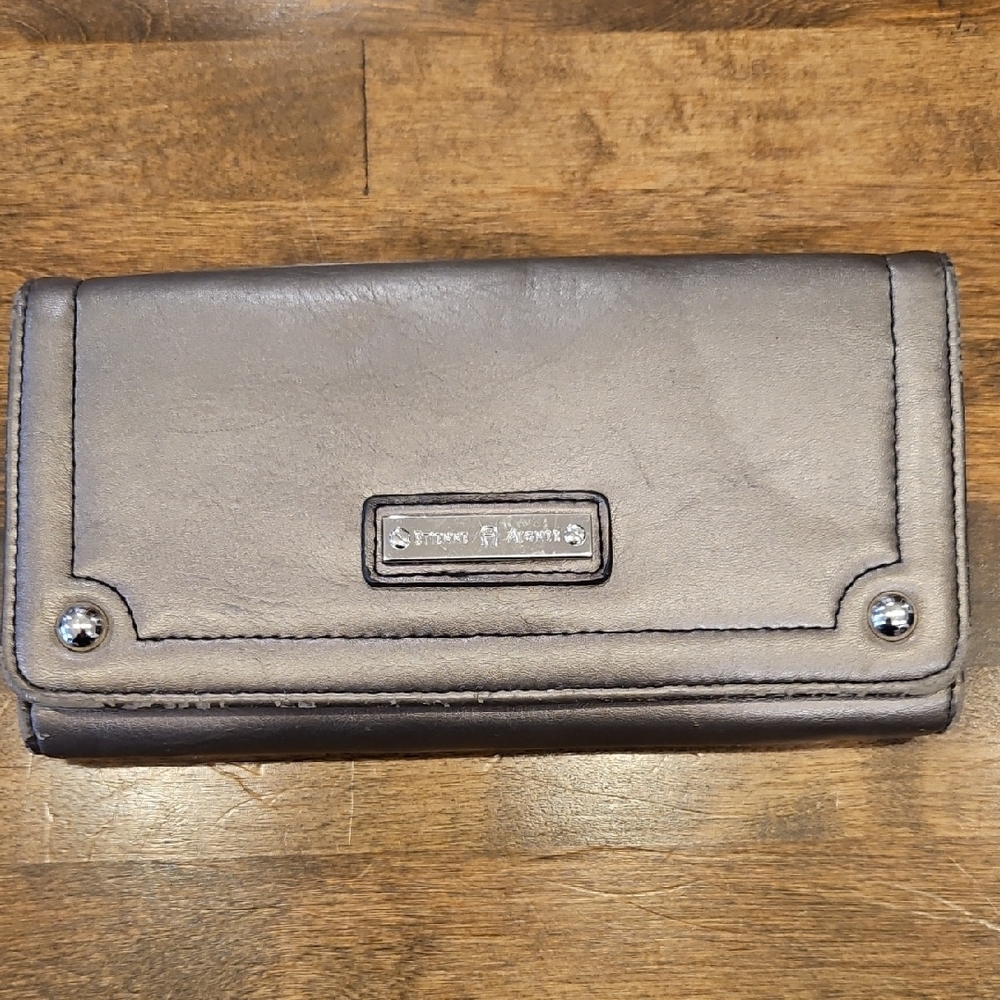 Etienne Aigner Silver Leather Wallette